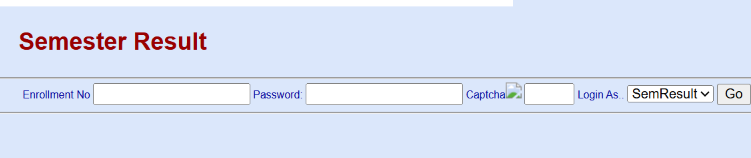 UEM Semester Result portal β captcha broken, page half-loaded